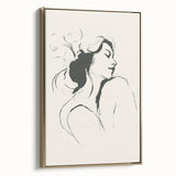 Minimalist Female Silhouette Art – Clean Line Sketch for Modern Decor