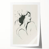 Minimalist Female Silhouette Art – Clean Line Sketch for Modern Decor