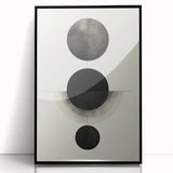 Minimalist Geometric Wall Art – Abstract Black and White Circle Design