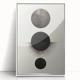 Minimalist Geometric Wall Art – Abstract Black and White Circle Design