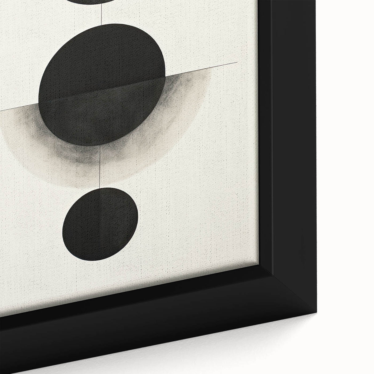 Minimalist Geometric Wall Art – Abstract Black and White Circle Design
