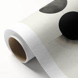 Minimalist Geometric Wall Art – Abstract Black and White Circle Design