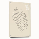 Minimalist Wall Art – Black Line Abstract Wavy Lines on Beige