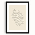 Minimalist Wall Art – Black Line Abstract Wavy Lines on Beige