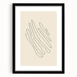 Minimalist Wall Art – Black Line Abstract Wavy Lines on Beige
