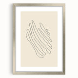 Minimalist Wall Art – Black Line Abstract Wavy Lines on Beige