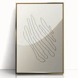 Minimalist Wall Art – Black Line Abstract Wavy Lines on Beige
