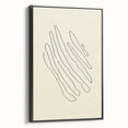 Minimalist Wall Art – Black Line Abstract Wavy Lines on Beige