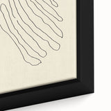 Minimalist Wall Art – Black Line Abstract Wavy Lines on Beige