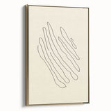 Minimalist Wall Art – Black Line Abstract Wavy Lines on Beige