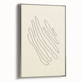 Minimalist Wall Art – Black Line Abstract Wavy Lines on Beige
