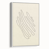 Minimalist Wall Art – Black Line Abstract Wavy Lines on Beige