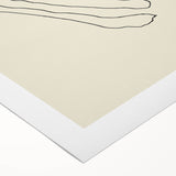 Minimalist Wall Art – Black Line Abstract Wavy Lines on Beige