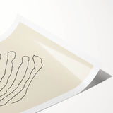 Minimalist Wall Art – Black Line Abstract Wavy Lines on Beige