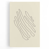 Minimalist Wall Art – Black Line Abstract Wavy Lines on Beige