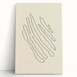 Minimalist Wall Art – Black Line Abstract Wavy Lines on Beige