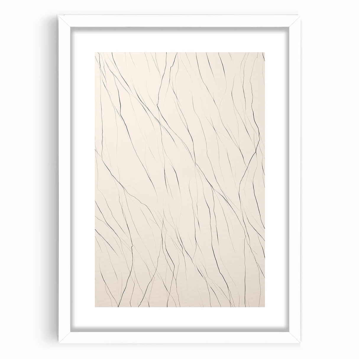 Minimalist Wall Art – Abstract Clean Line Pattern in Neutral Tones