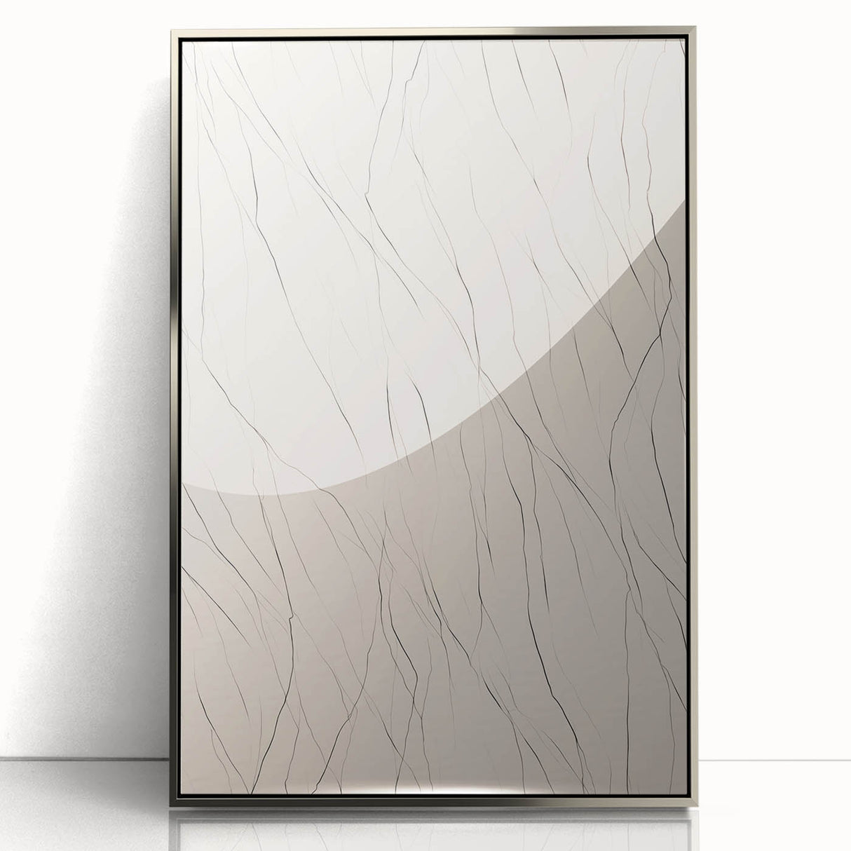 Minimalist Wall Art – Abstract Clean Line Pattern in Neutral Tones