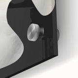 Minimalist Abstract Wall Art – White Organic Shape on Black Background