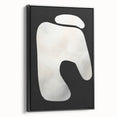 Minimalist Abstract Wall Art – White Organic Shape on Black Background