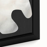 Minimalist Abstract Wall Art – White Organic Shape on Black Background