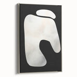 Minimalist Abstract Wall Art – White Organic Shape on Black Background