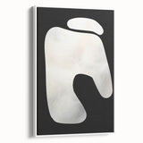 Minimalist Abstract Wall Art – White Organic Shape on Black Background