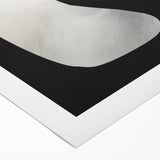 Minimalist Abstract Wall Art – White Organic Shape on Black Background