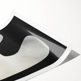 Minimalist Abstract Wall Art – White Organic Shape on Black Background