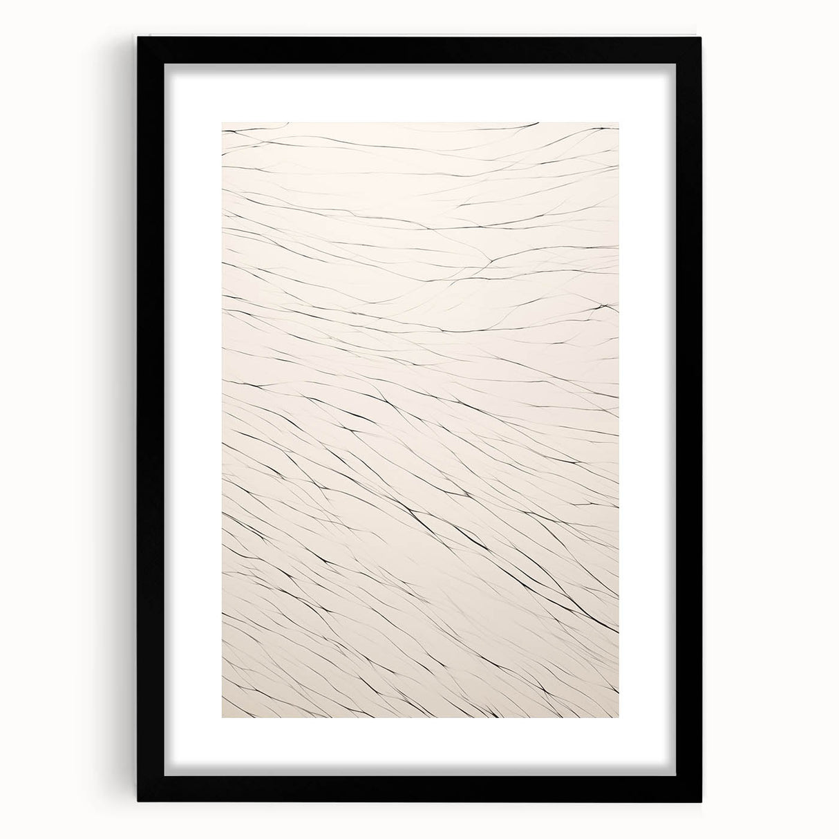Abstract Minimalist Art – Flowing Line Pattern in Neutral Tones