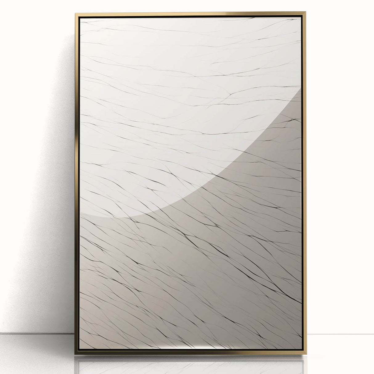 Abstract Minimalist Art – Flowing Line Pattern in Neutral Tones