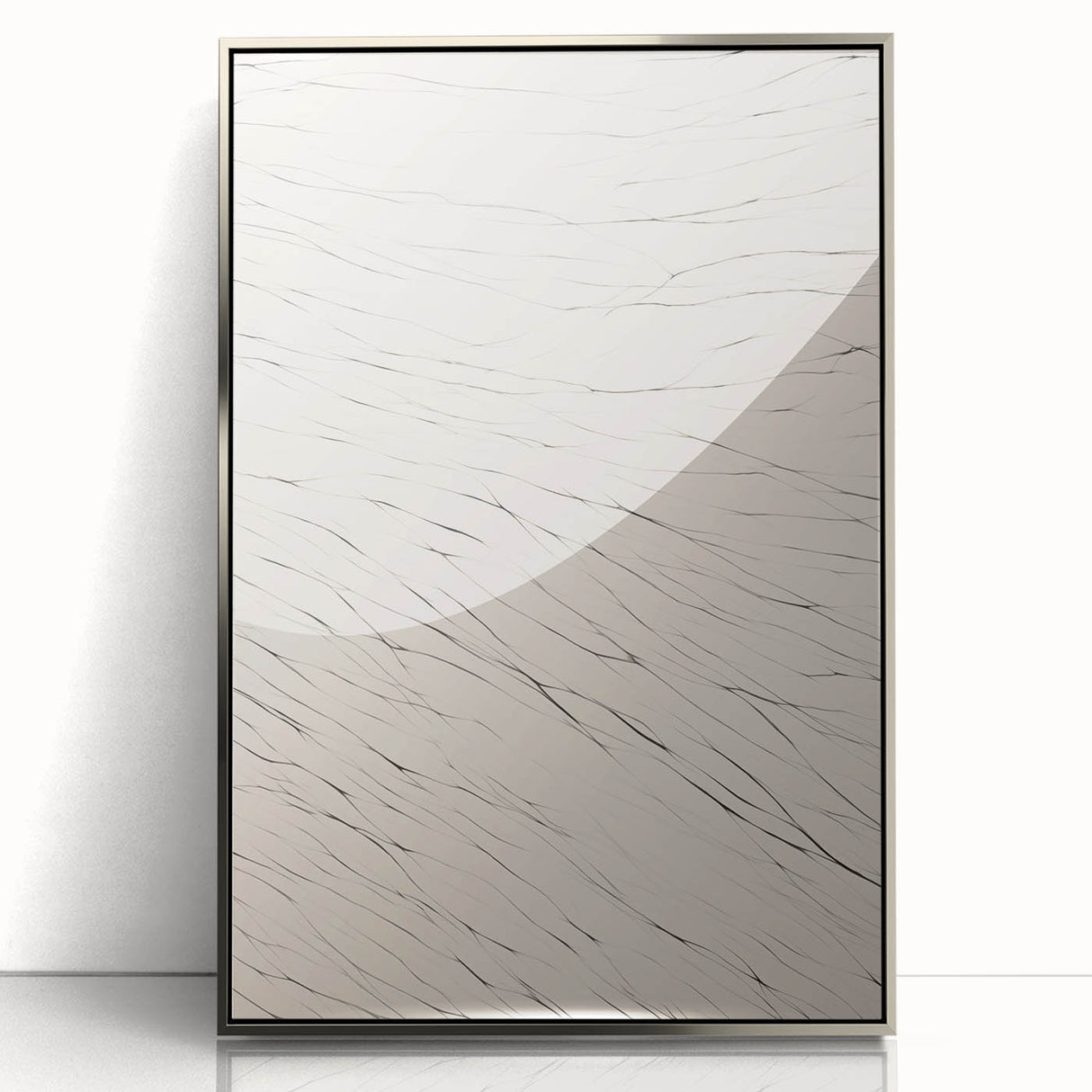 Abstract Minimalist Art – Flowing Line Pattern in Neutral Tones