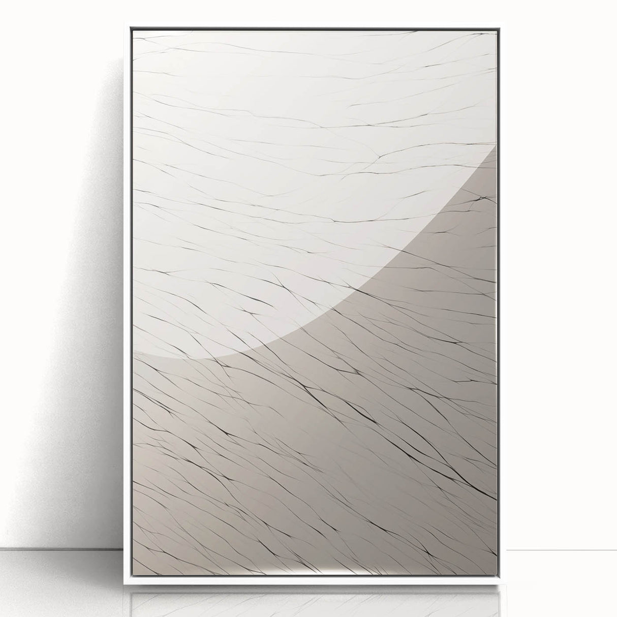 Abstract Minimalist Art – Flowing Line Pattern in Neutral Tones