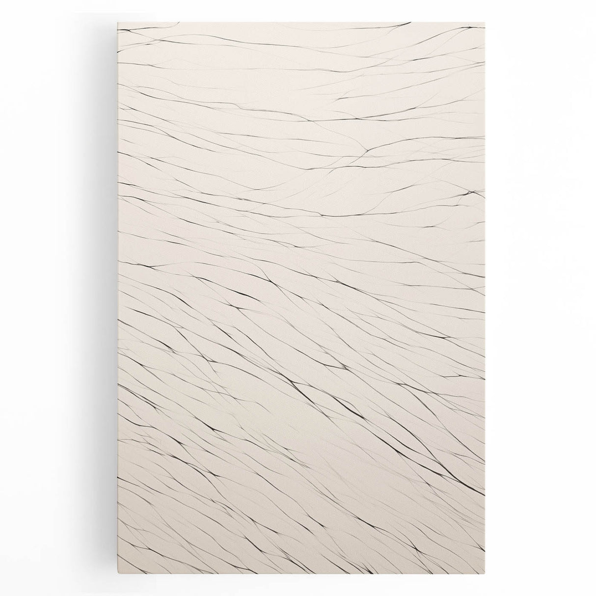 Abstract Minimalist Art – Flowing Line Pattern in Neutral Tones