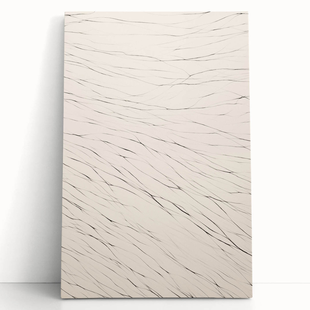 Abstract Minimalist Art – Flowing Line Pattern in Neutral Tones