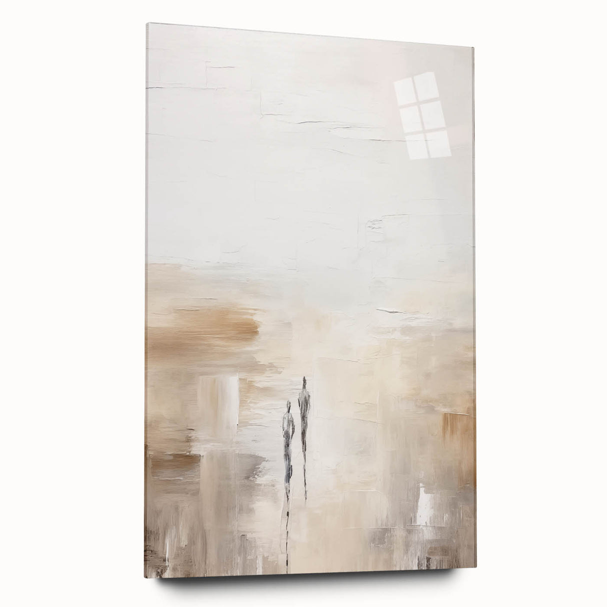 Minimalist Abstract Art – Subtle Landscape with Figures in Neutral Tones