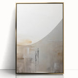 Minimalist Abstract Art – Subtle Landscape with Figures in Neutral Tones