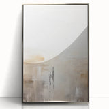 Minimalist Abstract Art – Subtle Landscape with Figures in Neutral Tones