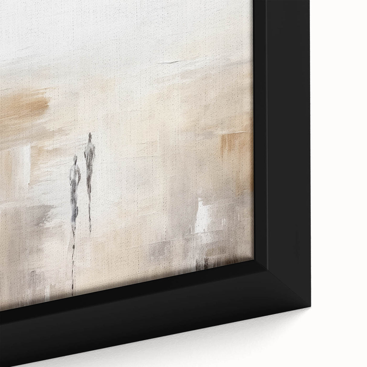 Minimalist Abstract Art – Subtle Landscape with Figures in Neutral Tones