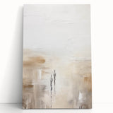 Minimalist Abstract Art – Subtle Landscape with Figures in Neutral Tones
