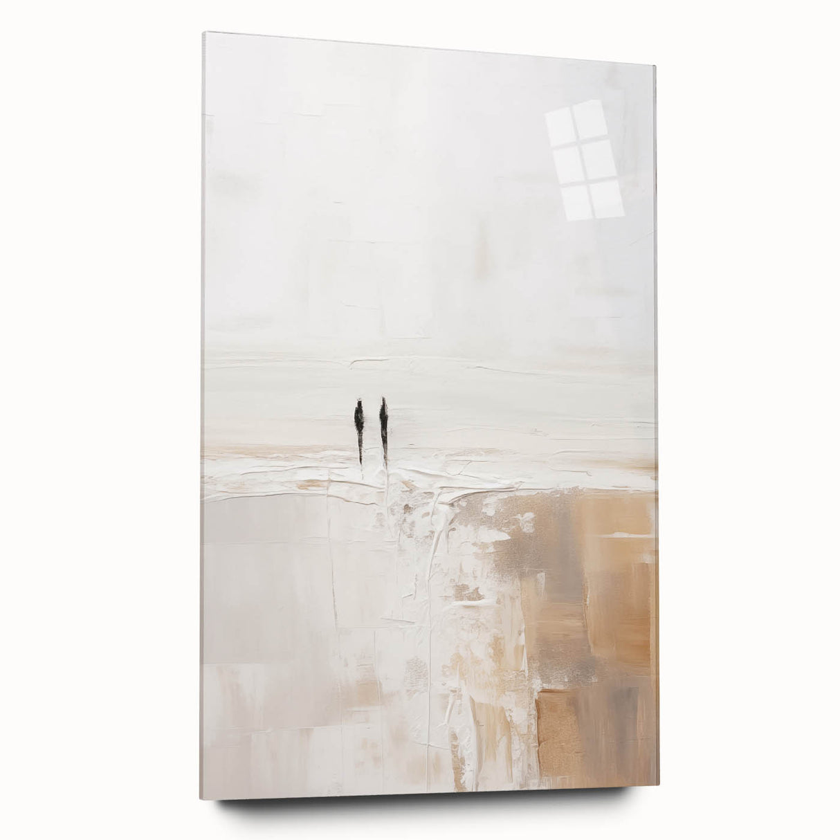Minimalist Abstract Art – Soft Landscape with Figures in Neutral Tones
