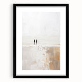 Minimalist Abstract Art – Soft Landscape with Figures in Neutral Tones