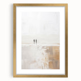 Minimalist Abstract Art – Soft Landscape with Figures in Neutral Tones