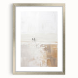 Minimalist Abstract Art – Soft Landscape with Figures in Neutral Tones