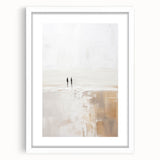 Minimalist Abstract Art – Soft Landscape with Figures in Neutral Tones