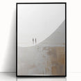 Minimalist Abstract Art – Soft Landscape with Figures in Neutral Tones