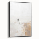 Minimalist Abstract Art – Soft Landscape with Figures in Neutral Tones