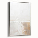 Minimalist Abstract Art – Soft Landscape with Figures in Neutral Tones