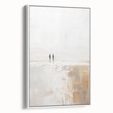 Minimalist Abstract Art – Soft Landscape with Figures in Neutral Tones