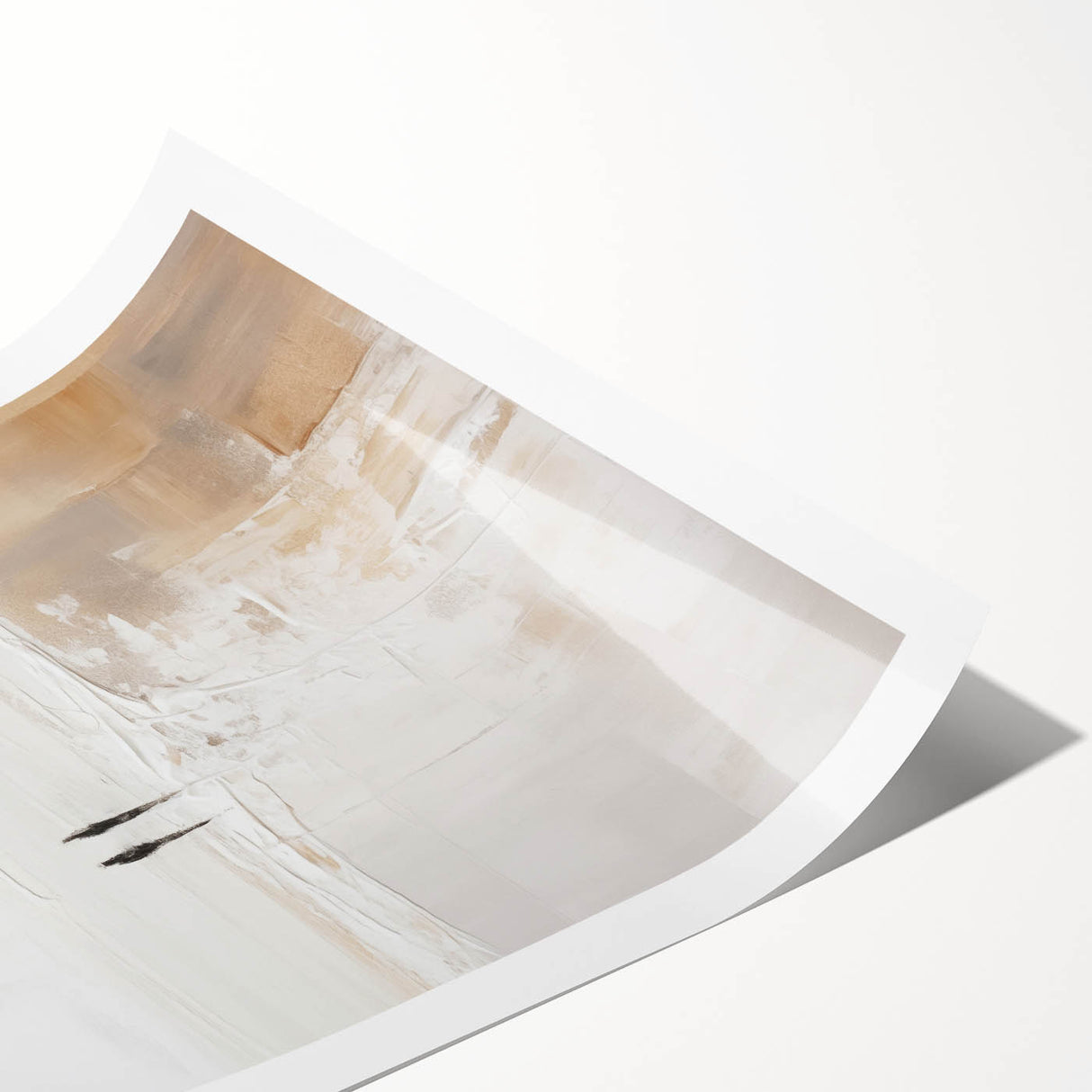 Minimalist Abstract Art – Soft Landscape with Figures in Neutral Tones